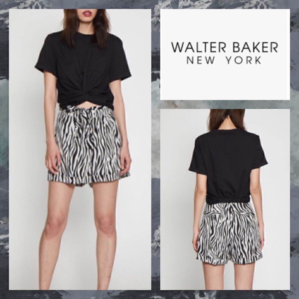 NWT MSRP $148 Walter Baker Mia Zebra Print Shorts Women's Size 10